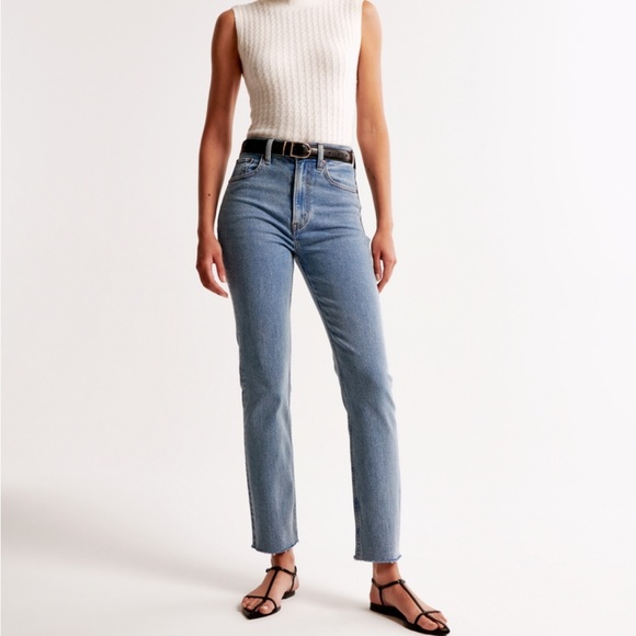 Curve love ankle straight ultra high rise abercrombiee jeans - Picture 1 of 5